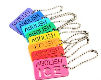 Party Pack - Abolish ICE Keychains - Rainbow Sets of 8