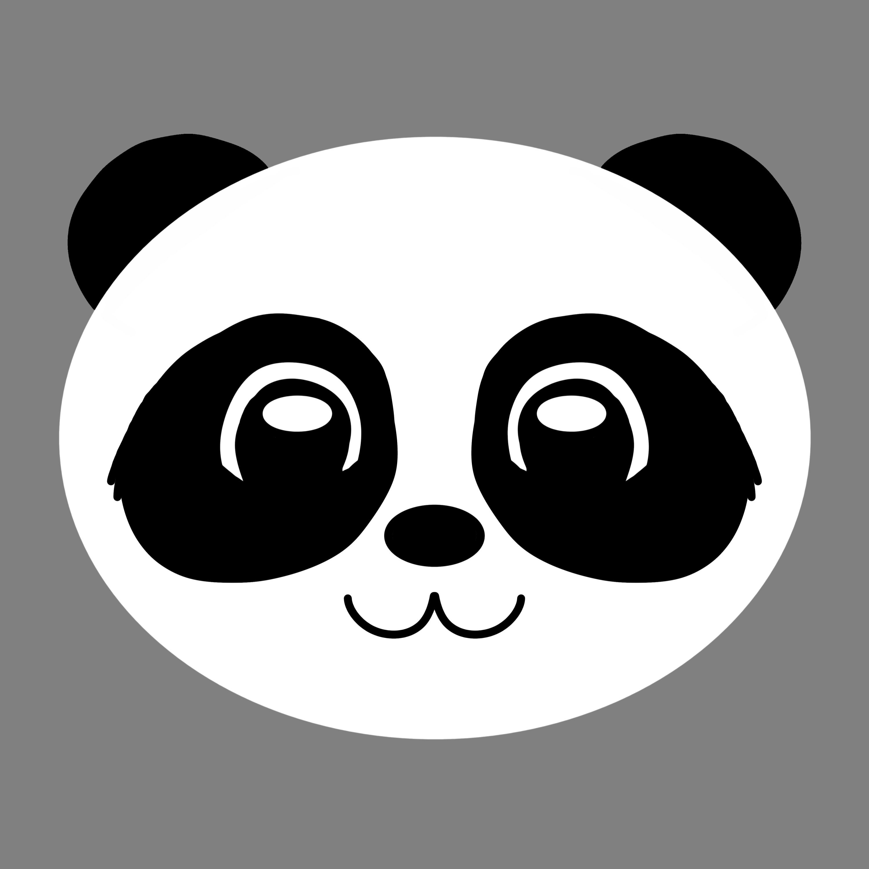 Happy Panda Cartoon Head 56 SVG Etsy