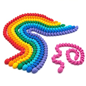 Party Pack - Long Fidget Snakes - Rainbow Sets of 8