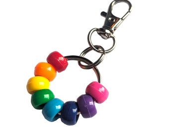 Pony Bead Fidget Keychain with Claw Clasp - Sensory Stim Toy