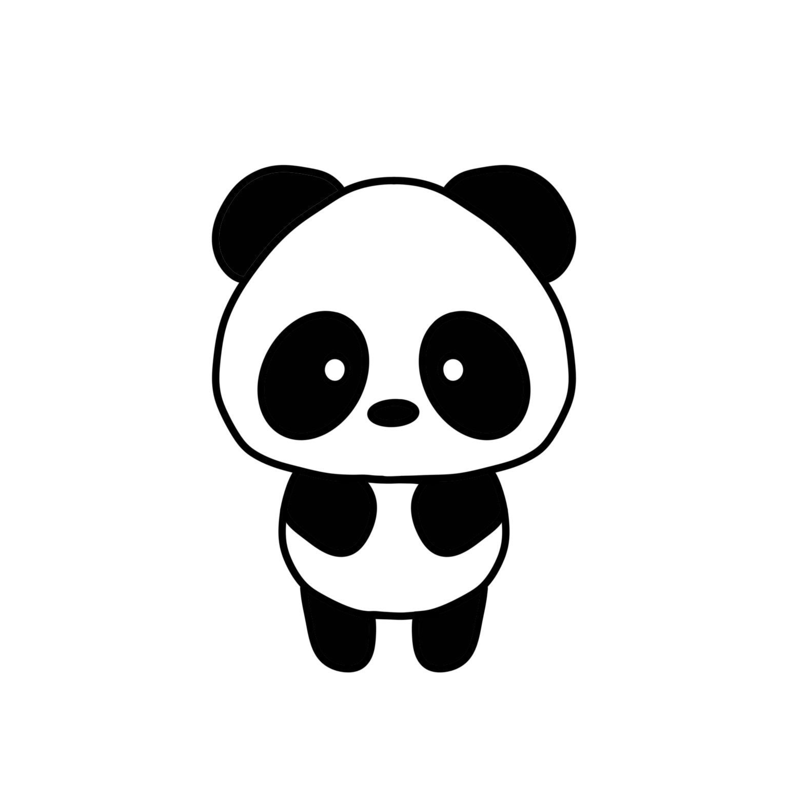 Cute baby panda layered SVG Kawaii panda cut file Cartoon panda cutting  Kids Cuttable Animal vector DXF Silhouette Cameo Cricut Vinyl Shirt