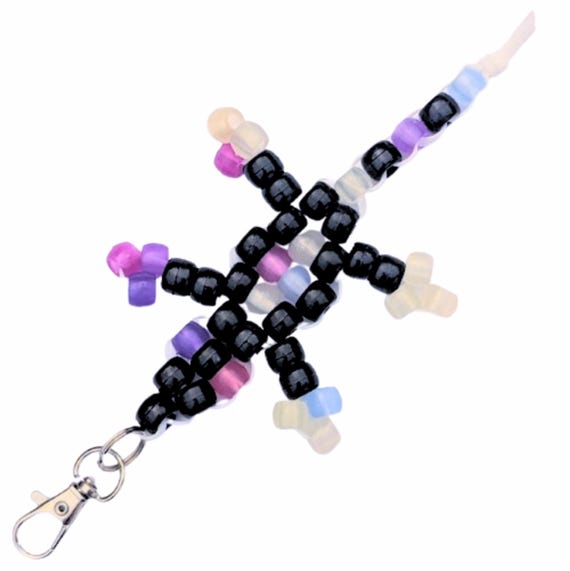 Glow and Color Change Pony Bead Lizard With Lacing String Glow and Color Change Pony Bead Lizard With Lacing String