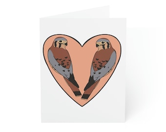 Valentines Day Card for him - Queer Art, Card for Birders, Falconers, Hikers, Nature Lovers, Pride