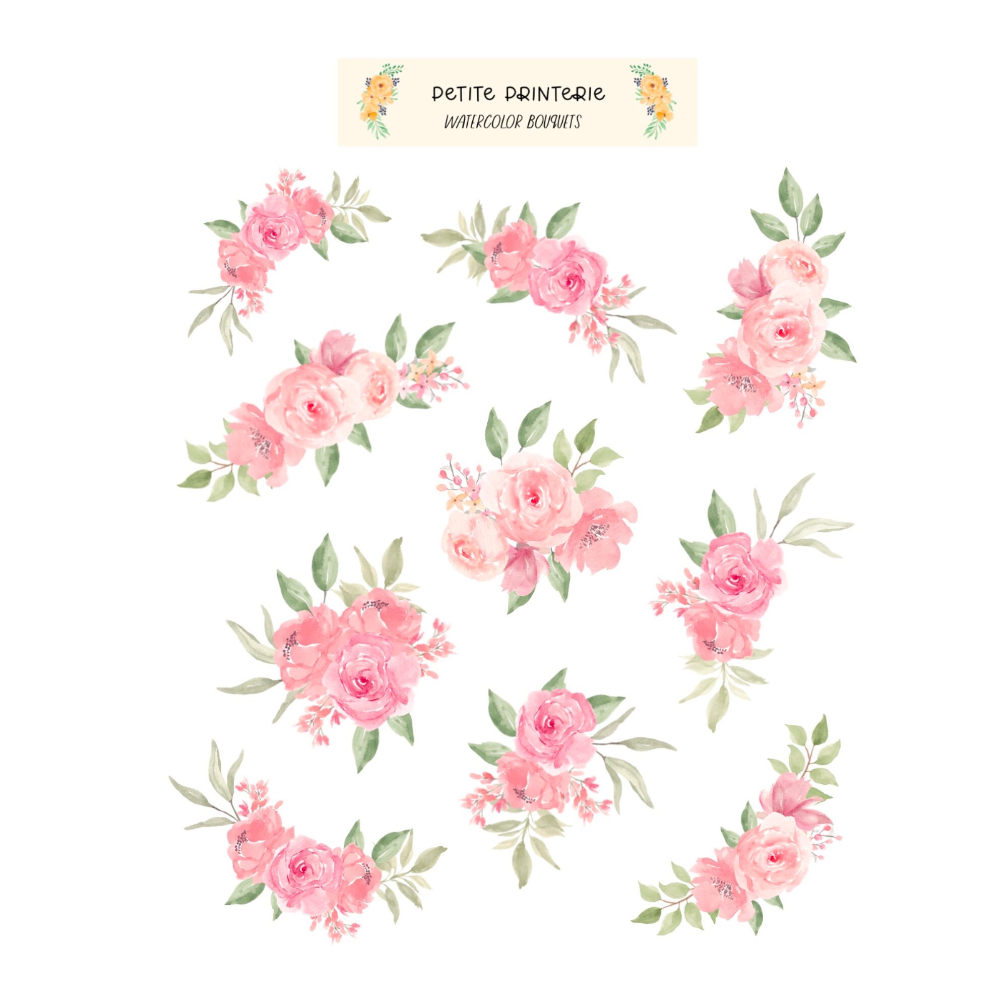 Watercolor Floral Stickers, Floral Sticker Sheet, Flower Sticker Sheet ...