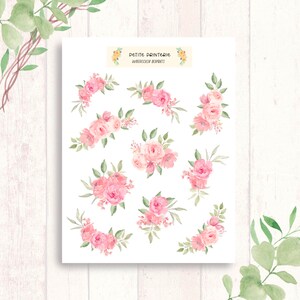 Watercolor Floral Stickers, Floral Sticker Sheet, Flower Sticker Sheet, Erin Condren Stickers, Happy Planner Stickers, Planner Stickers