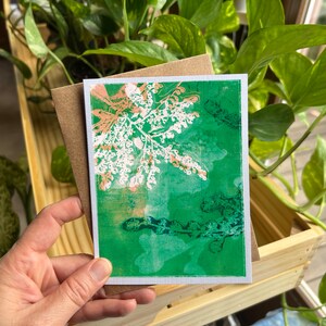 Carte Nature| Intérieur vierge|Peinture abstraite avec images imprimées à la main sur gel| Respectueux de l'environnement| Livraison gratuite aux États-Unis