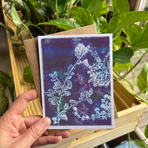 Carte Nature| Intérieur vierge|Peinture abstraite avec images imprimées à la main sur gel| Respectueux de l'environnement| Livraison gratuite aux États-Unis
