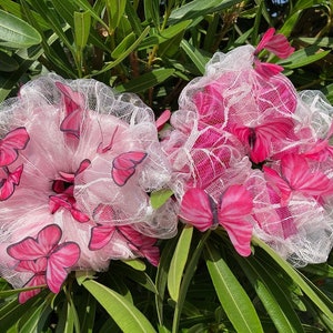 Pink butterfly scrunchy set