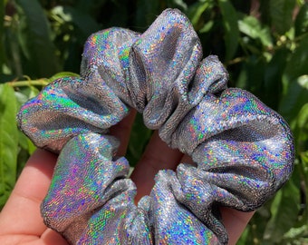 Holographic glitter scrunchy