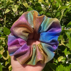 Rainbow Glitter Scrunchy