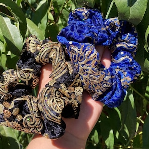 LIMITED EDITION velvet glitter sun and paisley scrunchy
