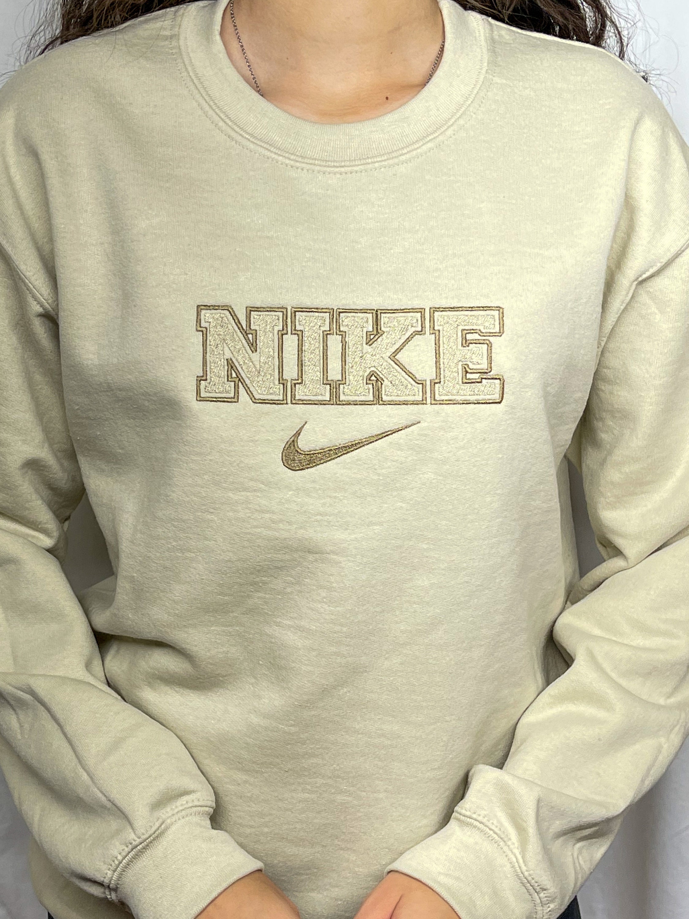 Custom NIKE Inspired Logo Embroidery Sweatshirt | Etsy