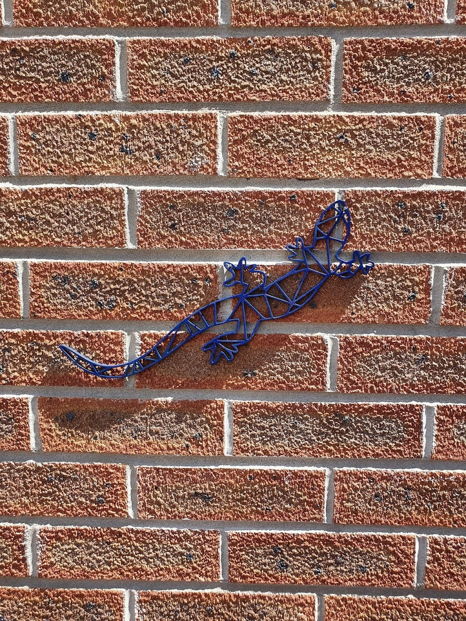 Gran gecko geométrico / gran arte de pared gecko para | Etsy