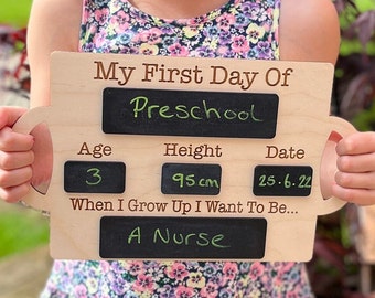 First Day Of School Board, First Day Of Nursery, Back To School Photo Prop, First Day Photo Prop, Reusable Memory Board, Starting School