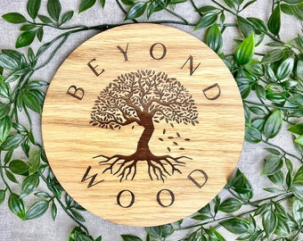 Logo en bois, enseigne d'entreprise personnalisée, petite entreprise, enseigne en bois personnalisée, étal de marché, plaque d'entreprise, affichage de logo