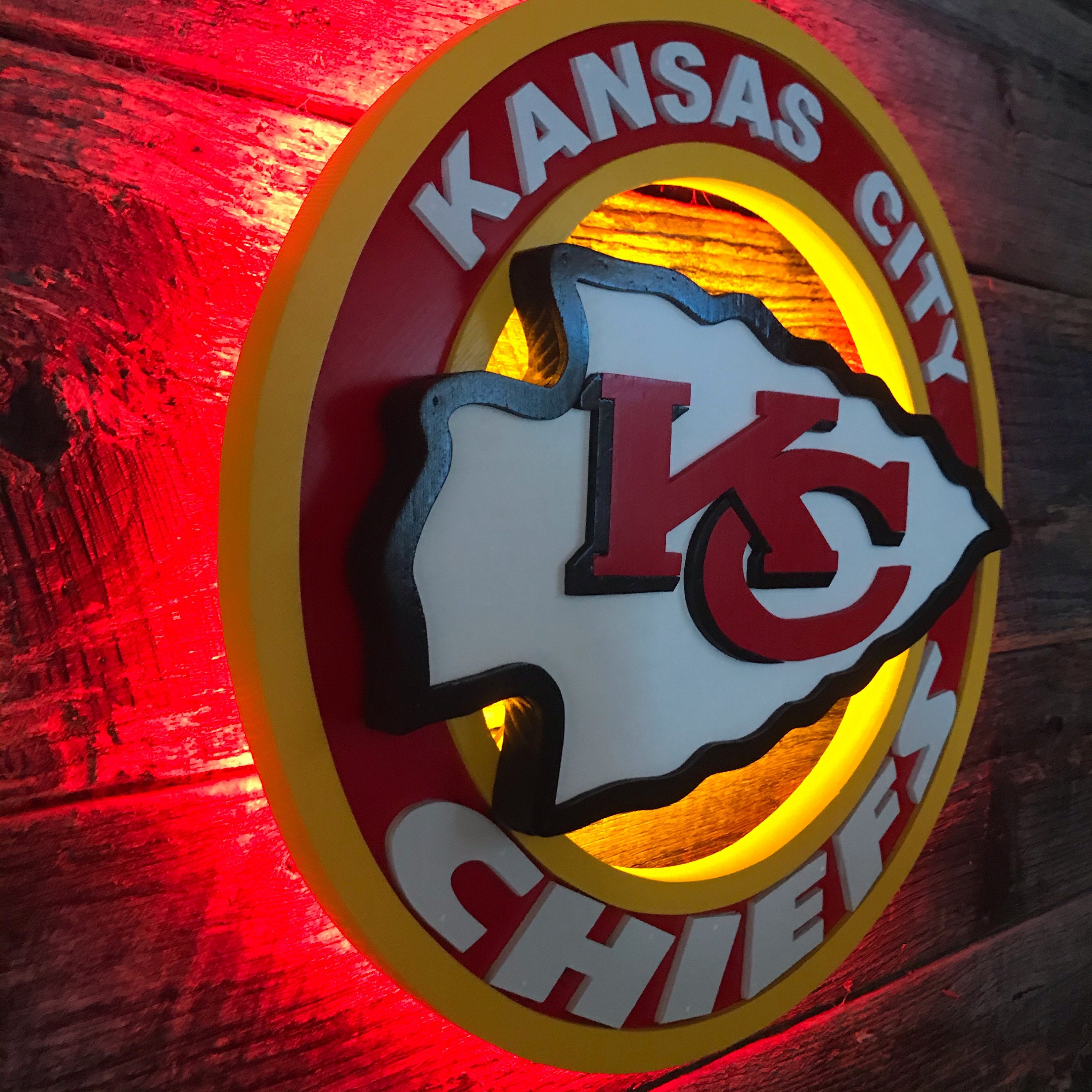 Kansas City Chiefs Decoración de la pared Etsy