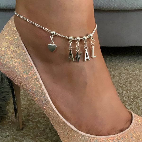 heart ANAL Anklet, Cuckold Threesome Slut Swinger Lifestyle, Sexy Wife Bi-Sexual, Fetish Ankle Chain Jewellery, MFM devil female symbol