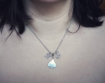Hotwife necklace, QOS chain, HotWife Cuckold cuckquean LGBT LGBTQ necklace, swinger Lifestyle jewelry, sexy wife necklace, queen of Spades