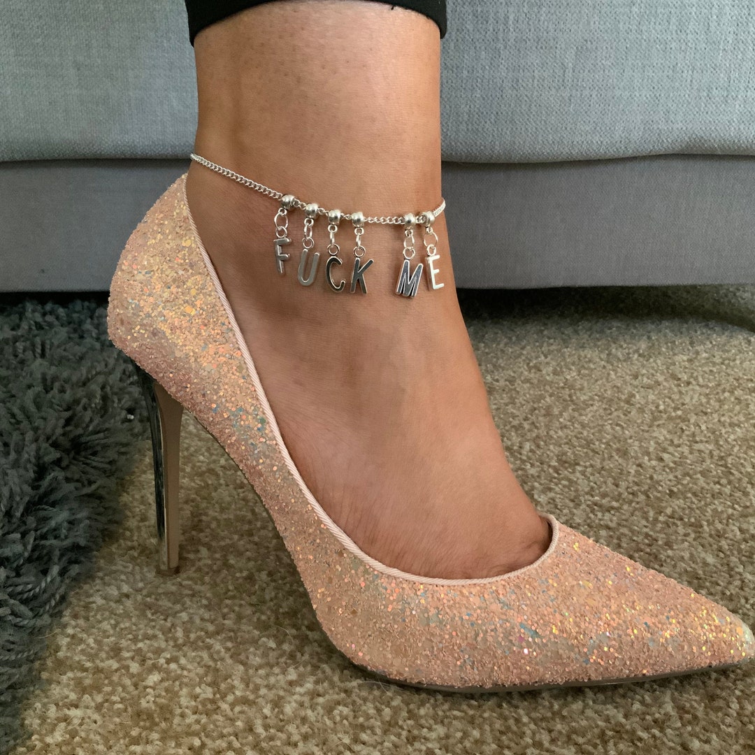 Cavigliera Snake Chain Argentata 'CUMDUMP' Per Fetish E Hotwife - Sexy Jewels UK
