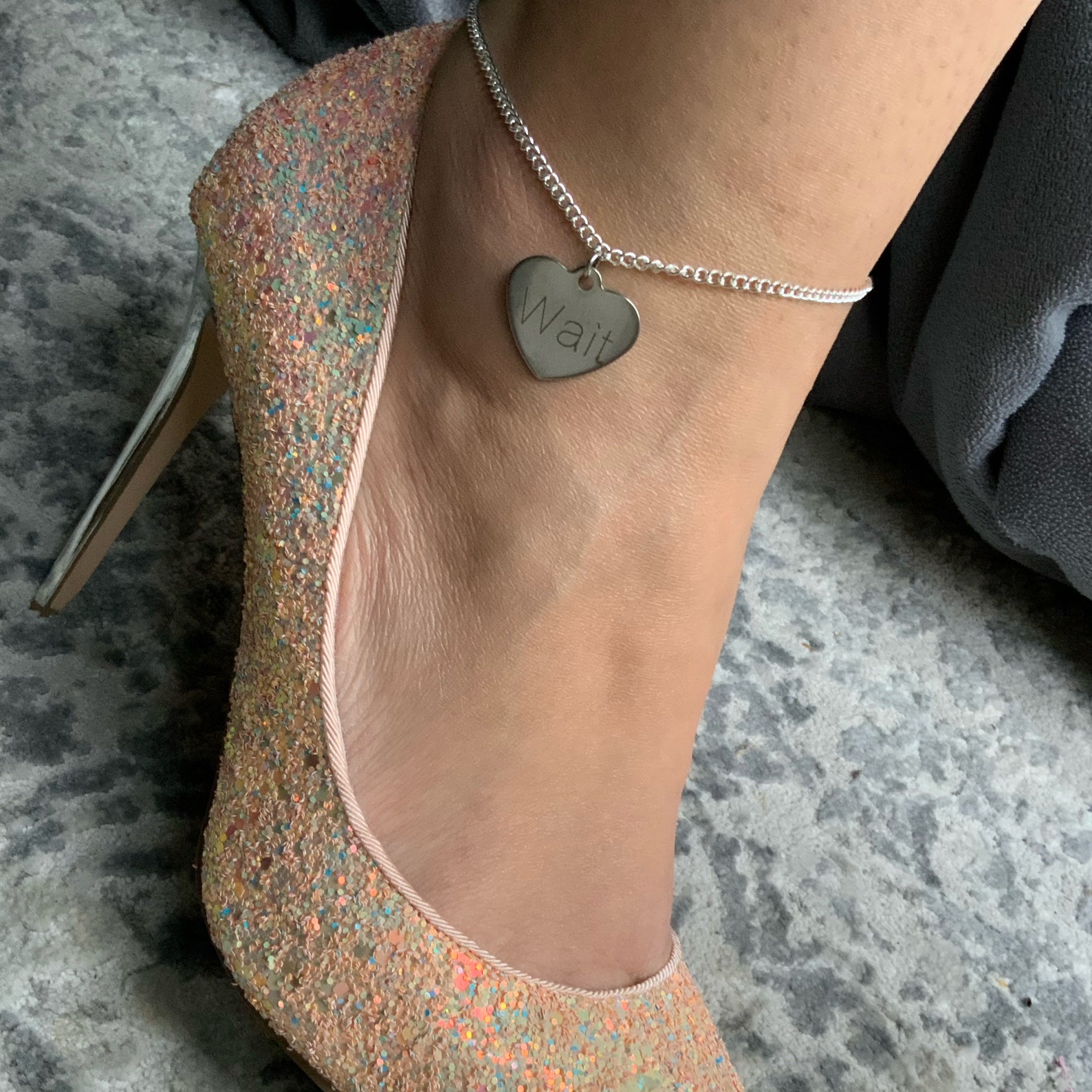 WAIT Hotwife Anklet, Hot Wife Cuckold Anklet, Swinger Lifestyle Ankle