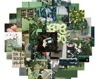 green aesthetic stickers etsy