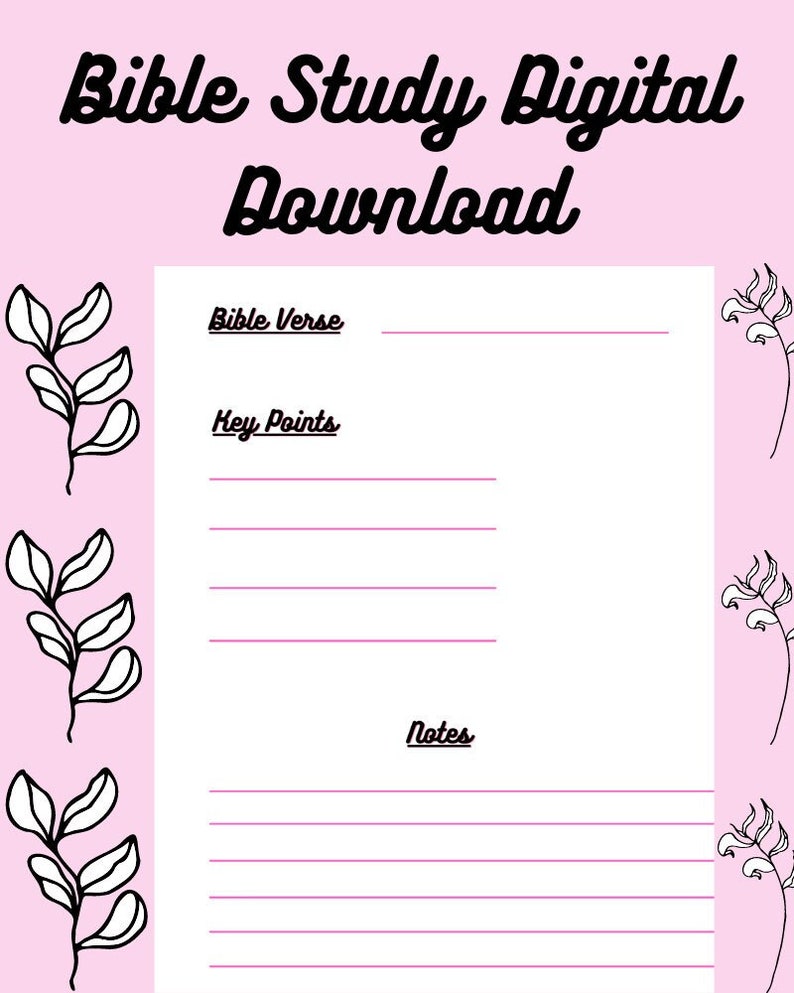 Printable Bible Study - Etsy