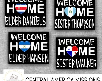 中央アメリカ宣教団、長老宣教師と姉妹宣教師、帰国歓迎ポスター