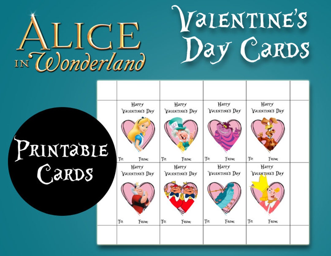 Printable Valentine S Day Cards Alice In Wonderland