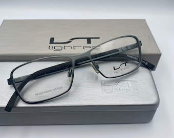 2000’s Lightec by Morel France gunmetal eyeglasses NOS