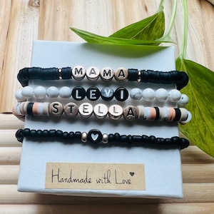 Pulsera personalizada para mamá: pulsera de cuentas con nombre personalizado