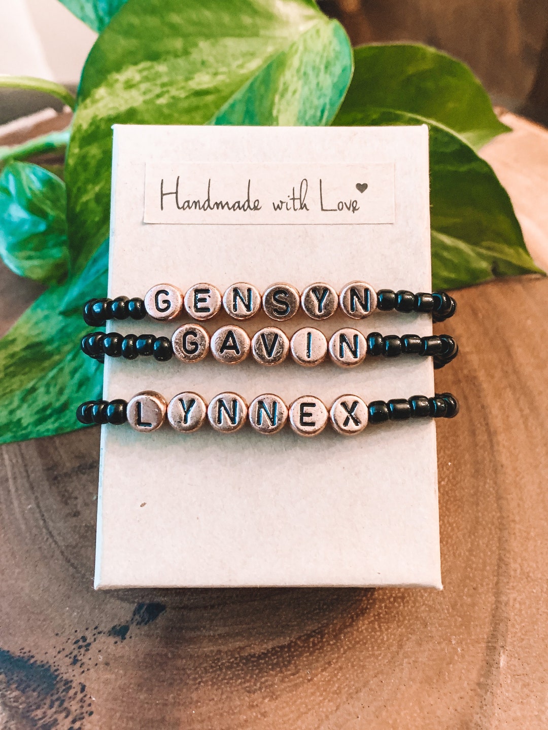 Beaded Name Bracelet Etsy