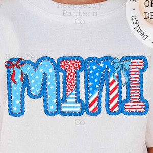 Coquette 4th of July Mini PNG, Trendy Grandmacore 4th of July png, Shabby Chic Patchwork USA png, Preppy Mama png, Coquette Floral USA png