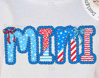 Coquette 4th of July Mini PNG, Trendy Grandmacore 4th of July png, Shabby Chic Patchwork USA png, Preppy Mama png, Coquette Floral USA png