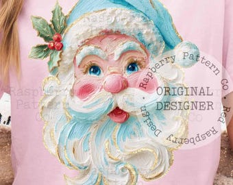 Hand-Painted Santa Design | Digital Download | PNG File | Sublimation and DTF Design | Cute Christmas shirt | Trendy Christmas Png