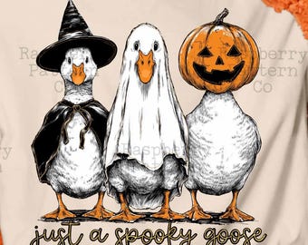 Griezelige gans png, Halloween-gans png, halloweenshirt, spookgans png, skeletgans, Halloween-sublimatieontwerp, pompoengansshirt png