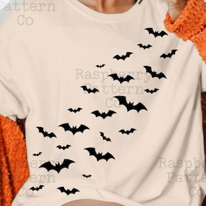 Flying Bats PNG, Spooky Season PNG, Bats Dracula Frankenstein Halloween Shirt,Trending Retro Halloween PNG,Vintage Halloween Tshirt design image 1