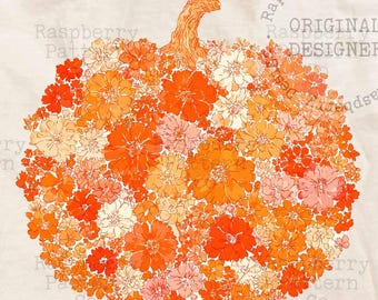 Chinoiserie Pumpkin png, Floral Fall png, Floral Halloween Fall Pumpkin png, Toile De Jouy Pumpkin png, Fall Sublimation, Pumpkin png design