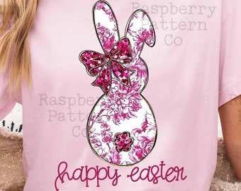 Feliz Pascua PNG, Conejito Chinoiserie Floral Rosa Png, Gran Pascua Milenaria Png, Conejo De Pascua Toile Rosa Png, Niña Coqueta De Pascua Png