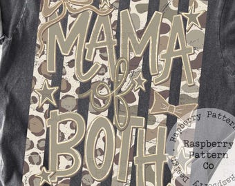 Maman des deux PNG, camo léopard maman pour les deux PNG, preppy rayure maman png, tendance populaire fête des mères tous les jours maman png, dessiné à la main lettrage
