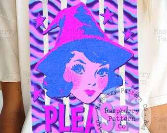PNG de bruja, Noche de terror de Halloween retro vintage PNG, Halloween preppy moderno PNG, Bruja básica PNG, Temporada espeluznante, Halloween divertido PNG