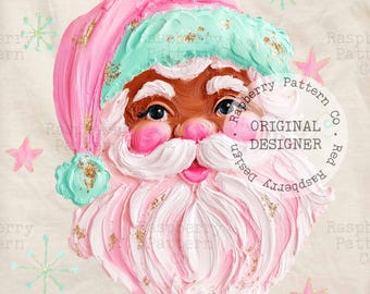 Hand-Painted Santa Design | Digital Download | PNG File | Sublimation and DTF Design | Cute Christmas shirt | Trendy Christmas Png