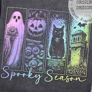 Retro Spooky Season Png, Vintage Halloween Horror Night Png, Trendy Halloween PNG, Halloween Shirt designs, Pastel Halloween PNG