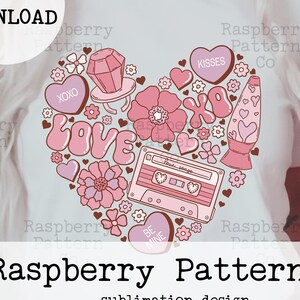 Love Valentine&#39;s Day PNG Sublimation, Cute Valentine&#39;s Day PNG, Heart Sublimation, Conversation Hearts, Ring Pop, XOXO,Love Songs,Floral png
