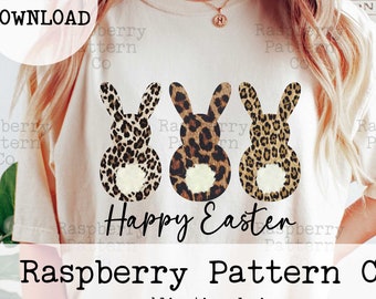 Happy Easter Leopard Bunnies PNG, Easter Bunny Sublimation, Boho Leopard Easter bunny PNG, Happy Easter PNG Sublimation, Bunny Butts Png