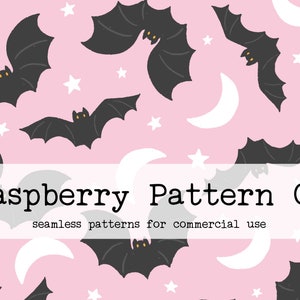 Halloween Bats seamless pattern, Spooky Halloween Night seamless, moon and stars seamless, gender neutral cute halloween seamless pattern
