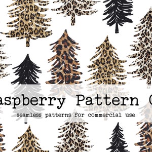 Animal Print Christmas Tree seamless pattern, Leopard Christmas Seamless file,Cheetah Print Christmas Fabric file,Winter Christmas tree file