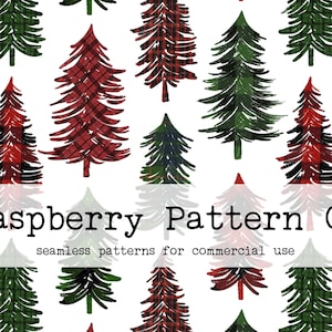 Winter Christmas Plaid Trees Neutral Boho Seamless Pattern for Commercial Use, Christmas seamless repeat pattern, Plaid Tree seamless file