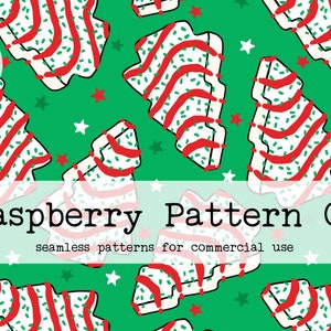 Christmas Tree Cakes seamless pattern file,Debbie Cakes seamless,Christmas Desserts seamless,Cute Christmas Sweets seamless,Christmas treats