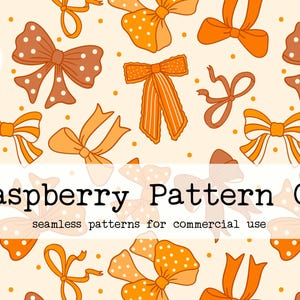 Fall Coquette Bows seamless file, Coquette Fall seamless,Fall Pumpkin seamless,Coquette Thanksgiving seamless,Pumpkins and Bows seamless