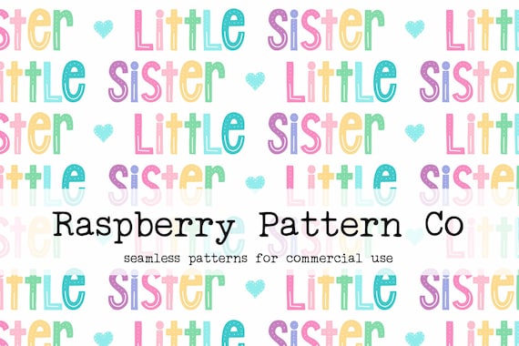 Little Sister Hearts Bright Rainbow Boho Seamless Pattern File for Commercial Use, big sister seamless, little sis, big sis, sister seamless